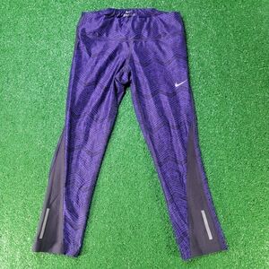 Nike Dri-Fit Women's Leggings Size Small Purple Black Running Fitness Athelisure